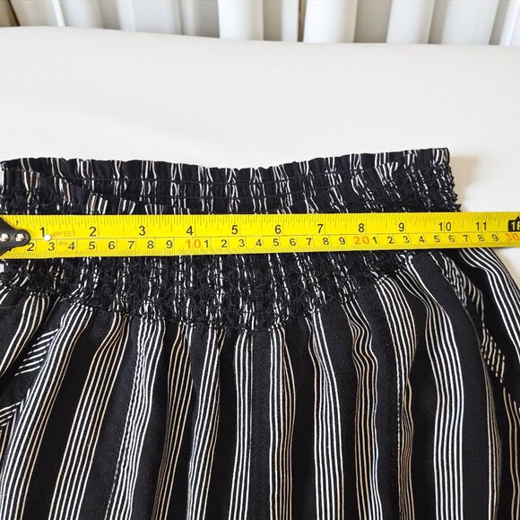 Ci Sono Black & White Stripe Wide Leg Pants – Smocked Waist – Size L - Picture 6 of 11